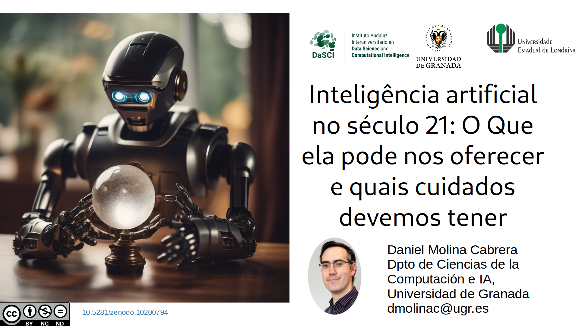 Cartel de charla sobre la IA en el Siglo XXI