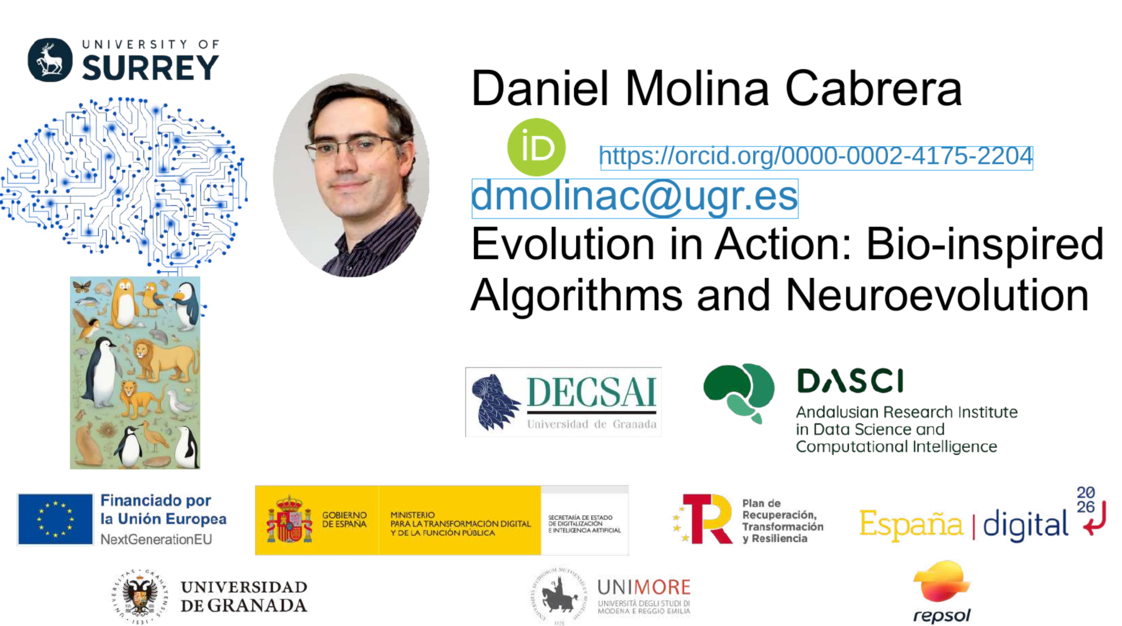 Cartel de la charla sobre mí